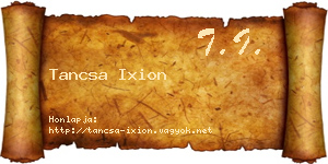 Tancsa Ixion névjegykártya